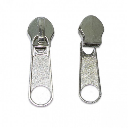 Бегунок для спирали Т-5 галантерейный, белый, никель, уп. 100 шт